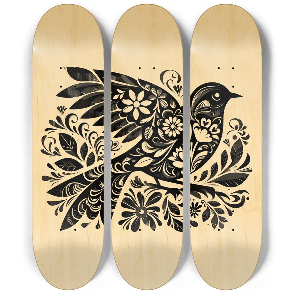 Abstract Retro Bird 1.0 - Skater Wall