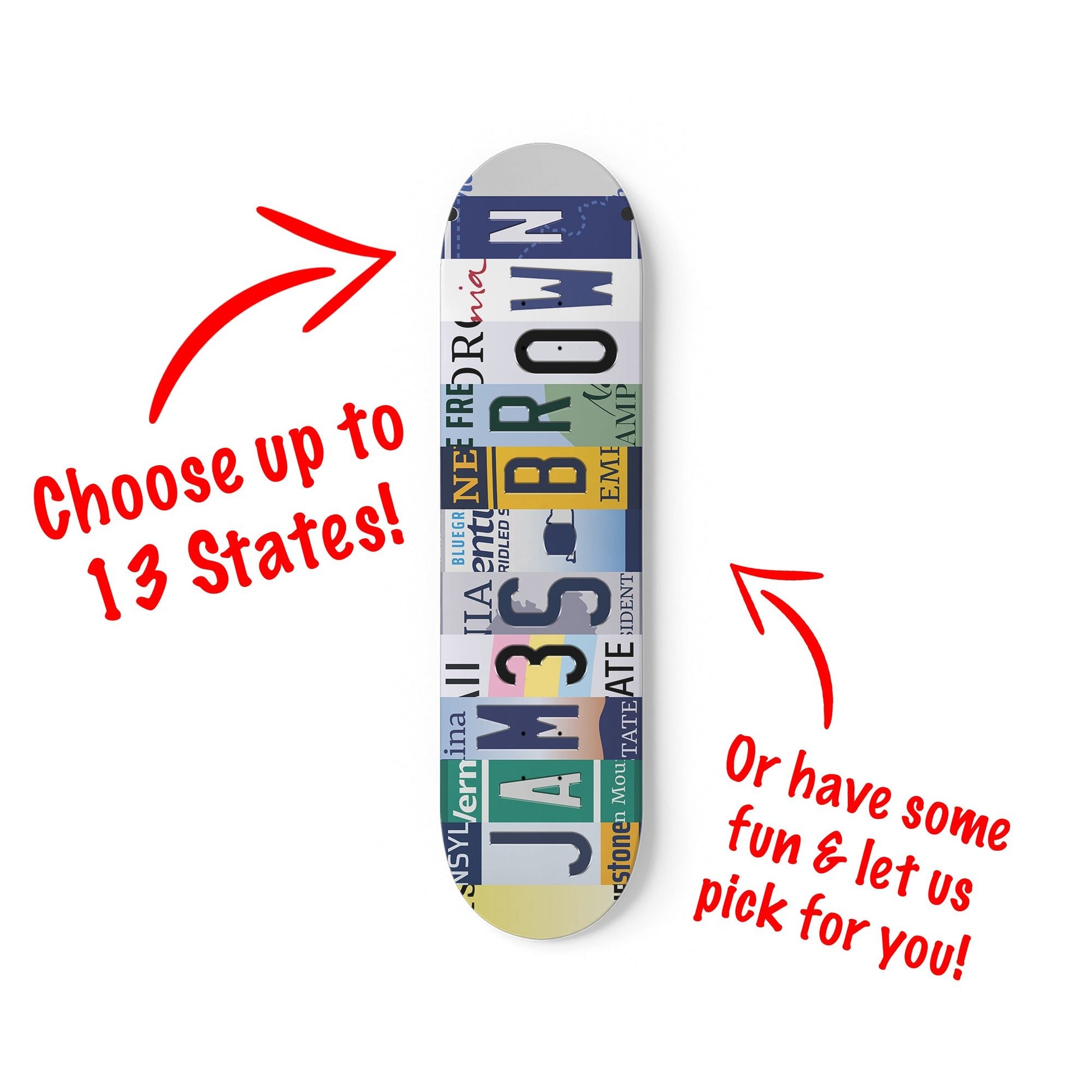 Personalised License Plate Decks Mix & Match - Skater Wall