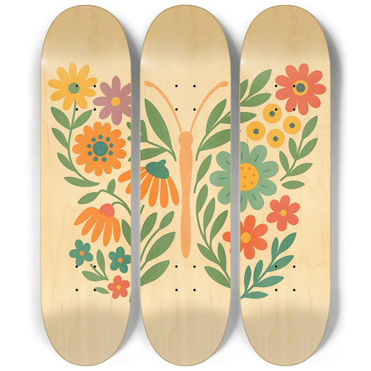 Abstract Floral 1.0 - Skater Wall