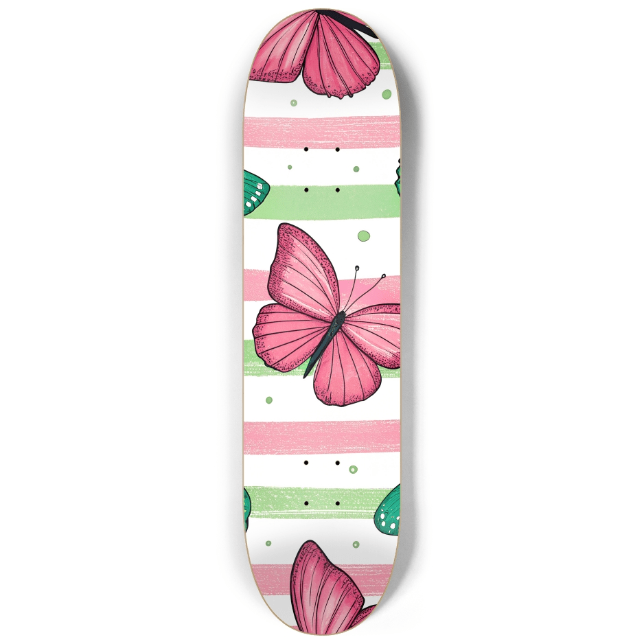 Green & Pink Butterfly 1.0 - Skater Wall