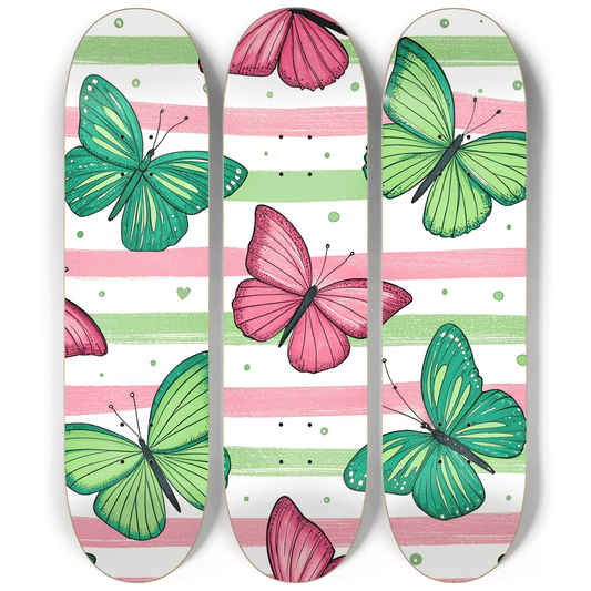 Green & Pink Butterfly 1.0 - Skater Wall
