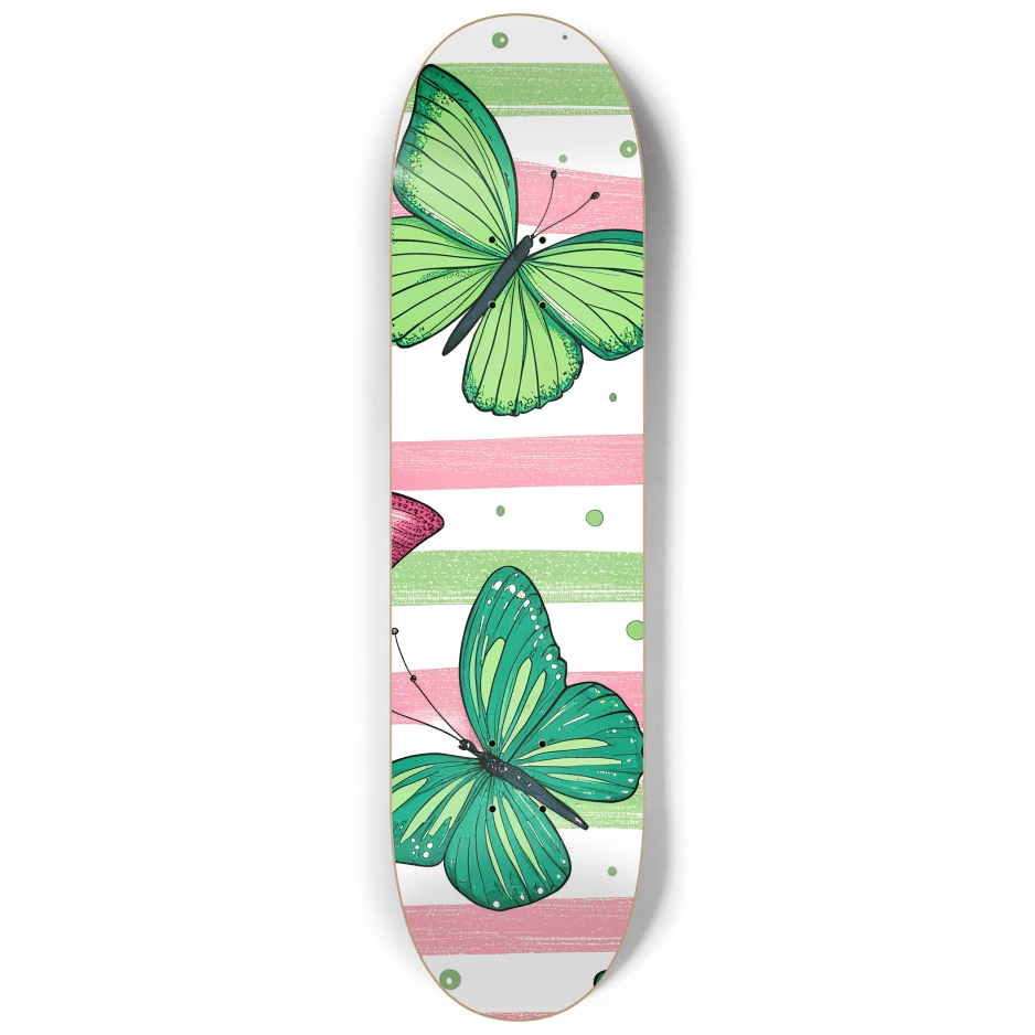 Green & Pink Butterfly 1.0 - Skater Wall