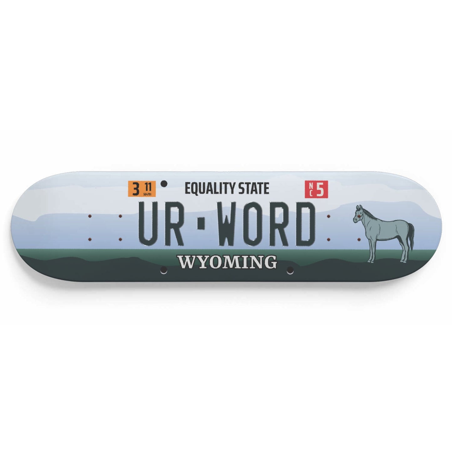 Personalised License Plates Wyoming (USA) - Skater Wall